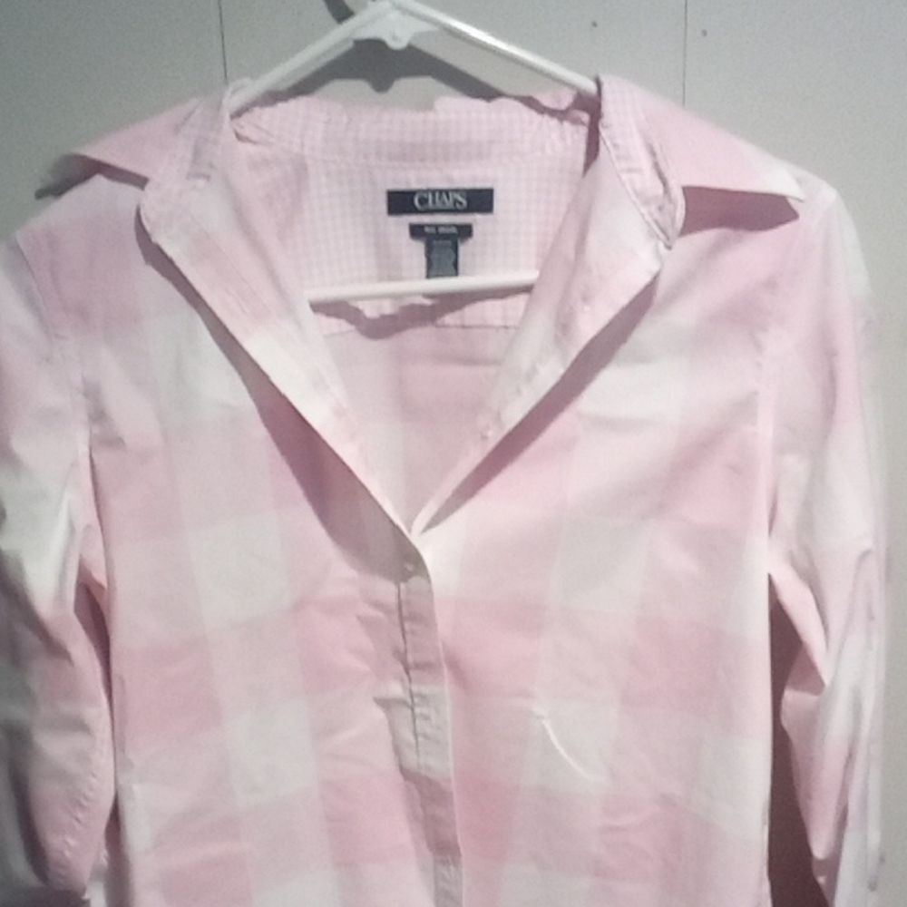 Chaps Light Pink Plaid Shirt